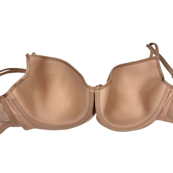 Le Mystere Trisha Bra Sz.34F Nude Satin Underwire Molded Cup Sexy Lingerie Solid - Picture 8 of 10